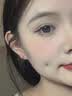 蔓笙999足银耳环男士高级感素圈2026新款潮流女单只黑色耳钉男款礼物 S999足银黑色【12mm单只】 实拍图