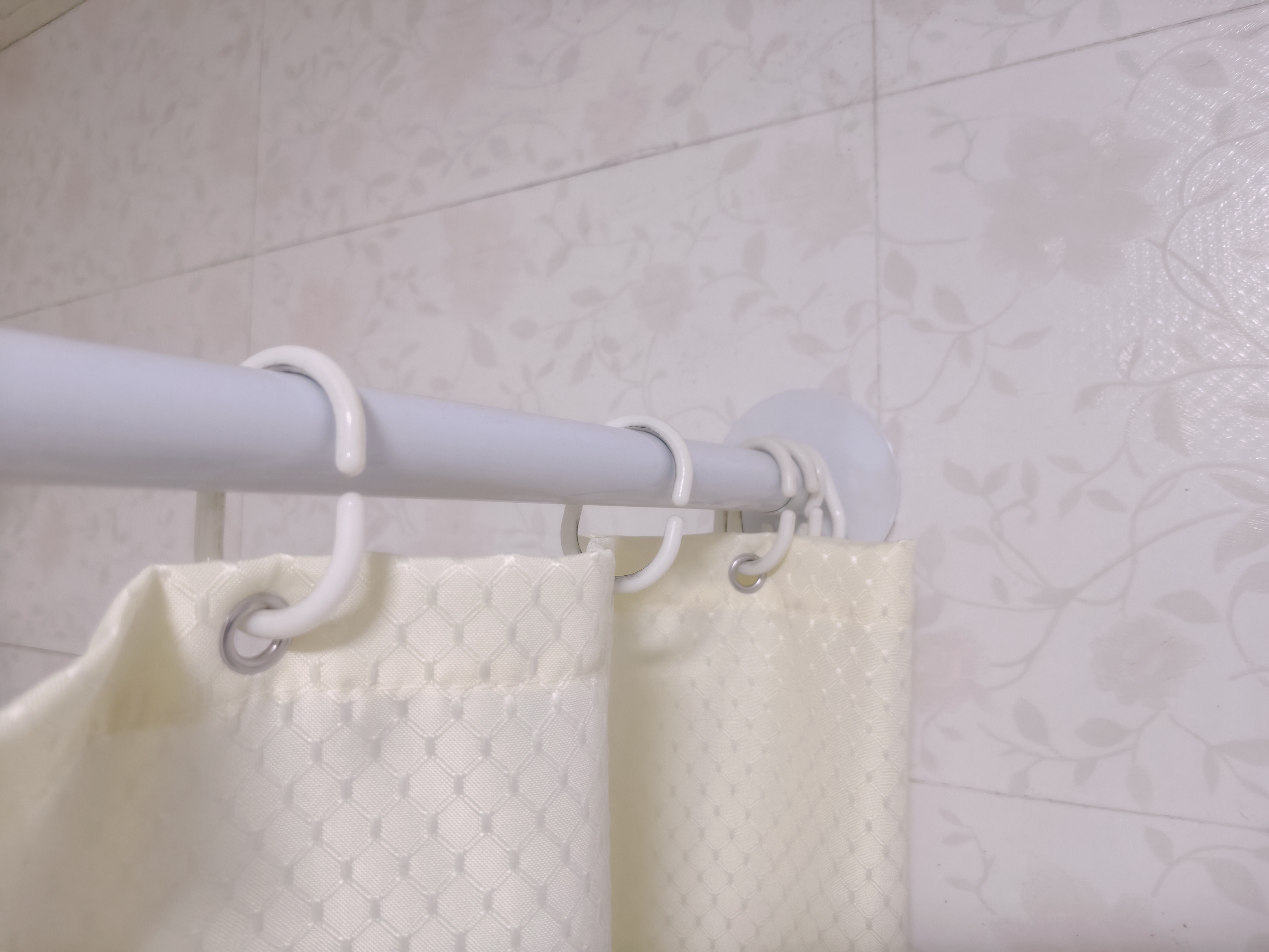 MYMOODHOUSE弧形浴帘套装免打孔隐形防水卫生间浴室隔断帘淋浴折叠干湿分离-B 实拍图