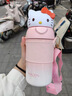 三丽鸥（SANRIO）HelloKitty公仔背带保温杯316不锈钢吸管皮套上学女七夕礼物560ml 实拍图