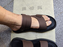 群狼·世家男士凉鞋真皮2026新款夏季休闲防滑两用沙滩拖鞋外穿乳胶皮凉鞋男 实拍图