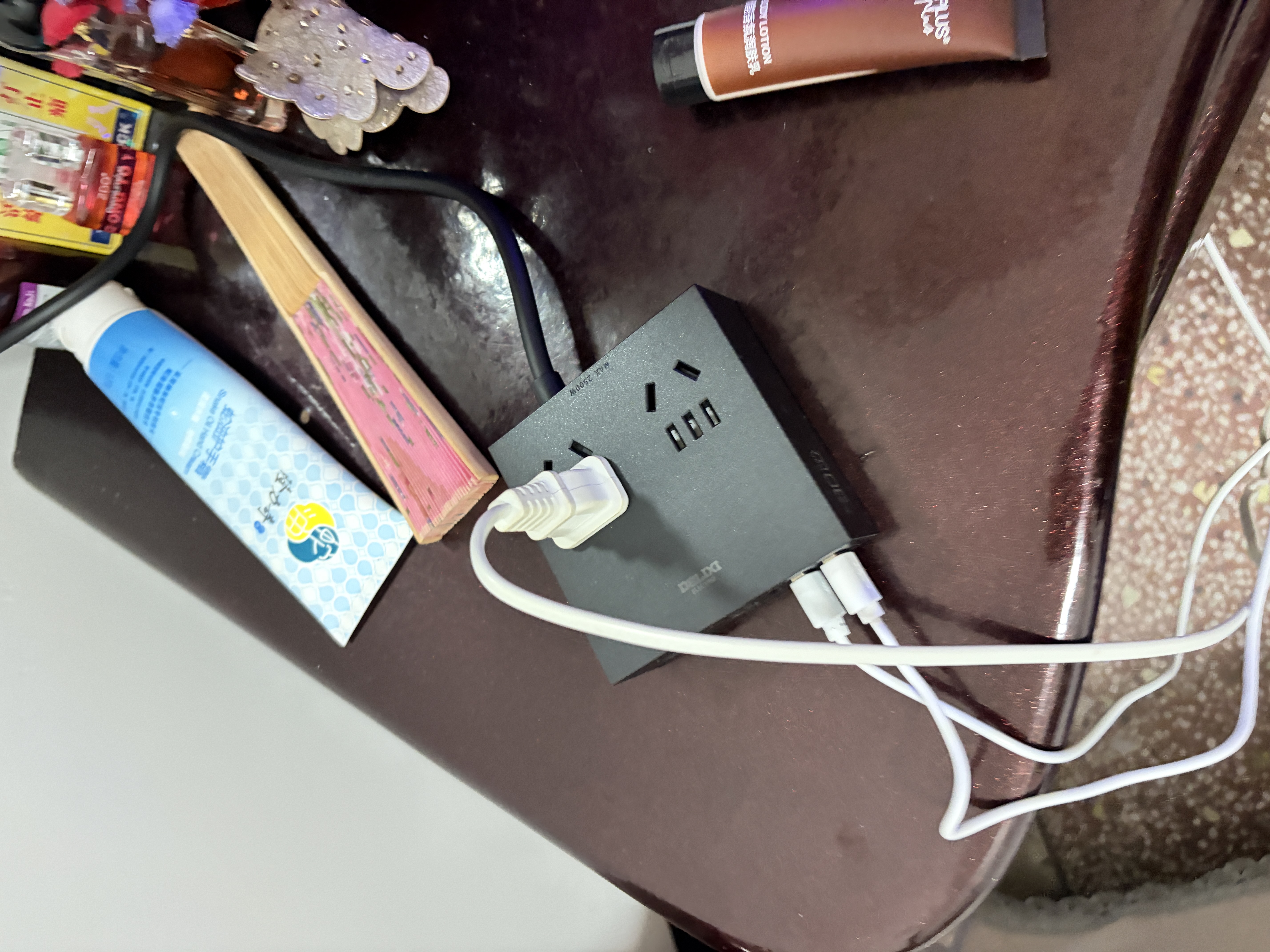 德力西氮化镓30W桌面充电站快充插座/USB插线板宿舍家用便携插排适用苹果2A2C+3插孔全长1.5米总控开关 实拍图