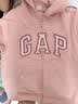 盖璞（GAP）女童秋季款logo抓绒宽松连帽衫儿童装卫衣上衣805318 实拍图