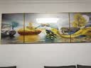 Sixpoetry 客厅装饰画现代简约沙发背景墙壁画轻奢三联晶瓷画大气高档挂画 福禄生辉（铝合金外框） 镶钻画左右60*80+中间120*80亮面 实拍图
