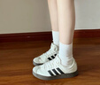 adidas「T头鞋」VL COURT复古休闲板鞋德训鞋男女阿迪达斯轻运动 汉玉白/黑色/树脂黄   38 实拍图