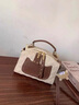 路易礼察品牌包包女包新款单肩斜挎包手提包时尚枕头包520七夕情人节礼物 米白咖【礼盒装】 21*10.5*13.5cm 实拍图