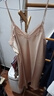 猫人女士睡衣女夏仿真丝睡裙带胸垫性感吊带裙蕾丝露背家居服卡其2XL 实拍图