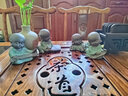 陶云尚紫砂小和尚茶宠摆件开片可养茶玩功夫茶具配件茶桌摆件 哥窑小和尚琴棋书画一套 实拍图