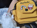 纸色  小女生包包斜跨包韩版新款可爱帆布小包包女新款潮ins韩版百搭 5188黄色 【亚克力徽章】+ 小羊挂件 实拍图