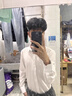 罗蒙（ROMON）衬衫男士春季长款免烫长袖商务职业正装凉感衬衣爸爸装CS01白41 实拍图