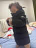 保姆鹅  【风墙】儿童羽绒服宝宝中长款护脸加厚外套保暖童装[NG2664] 炭黑 110 实拍图