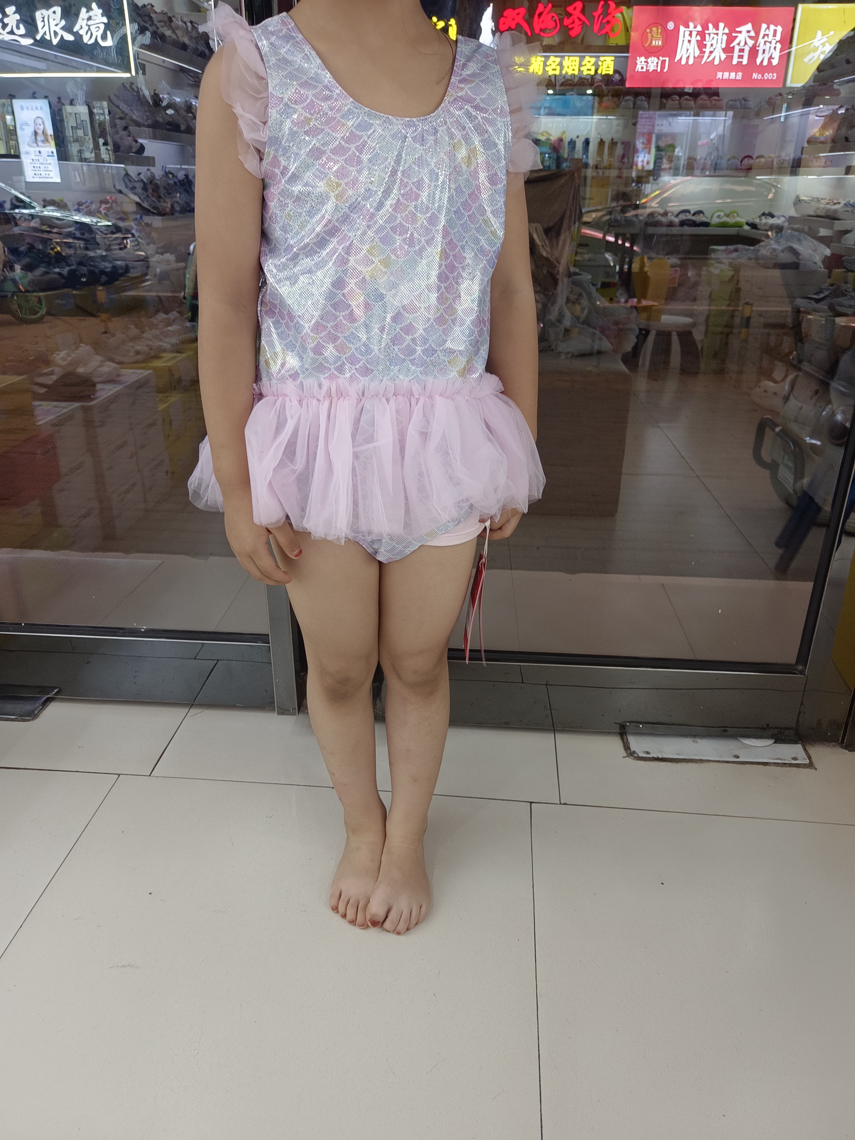 佑游儿童泳衣女孩泡温泉泳衣小童婴幼儿连体游泳三件套31605美人鱼2XL 实拍图