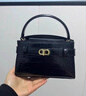 CHARLES&KEITH鳄鱼纹凯莉包手提斜挎婚包包女包生日礼物送女友CK2-50270880-1 Black黑色 S 实拍图