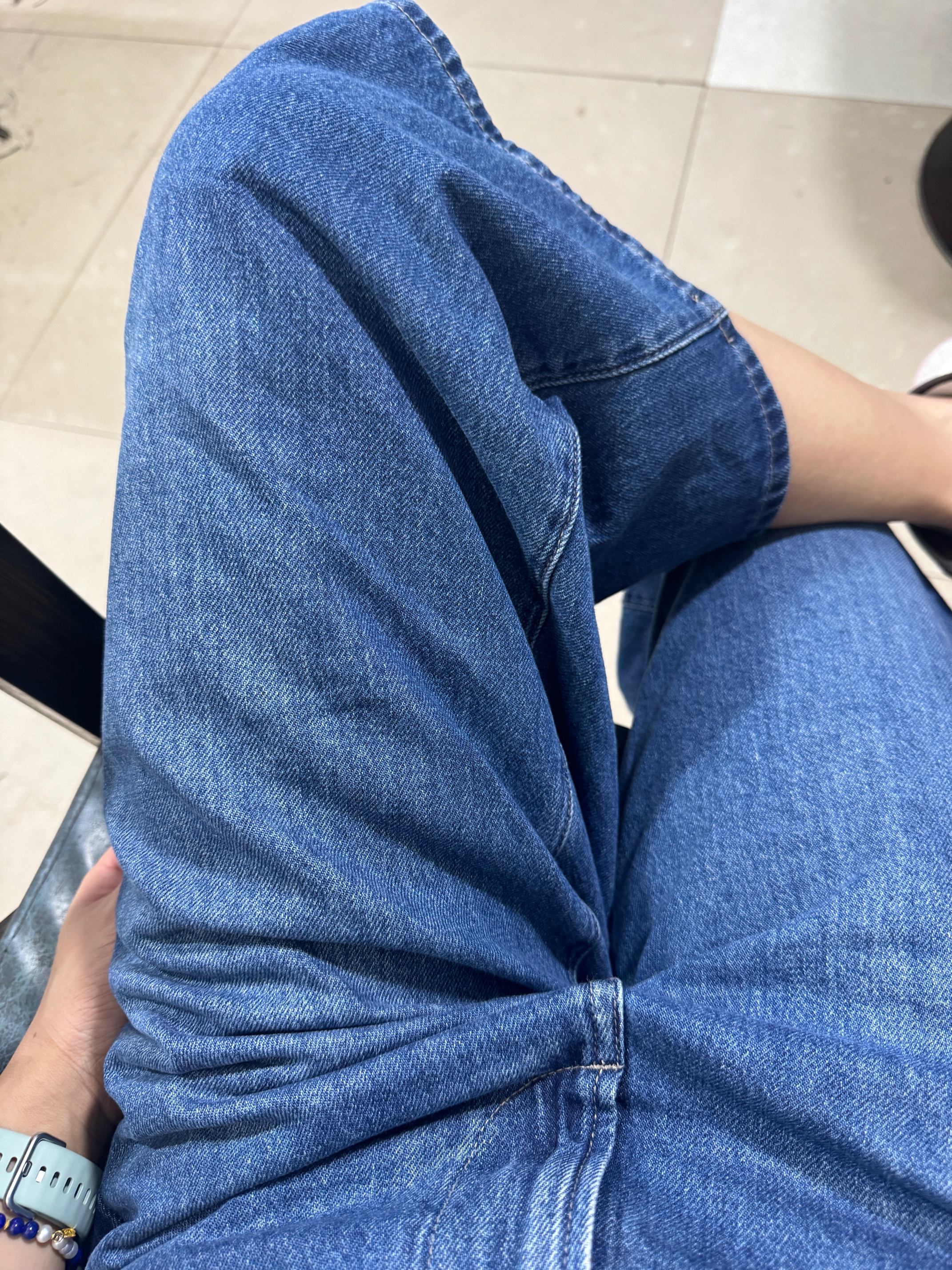 优衣库牛仔裙裤/水洗产品女装阔感裙裤26春夏新款488694 488694/65宝蓝色 23 /150/58A 实拍图