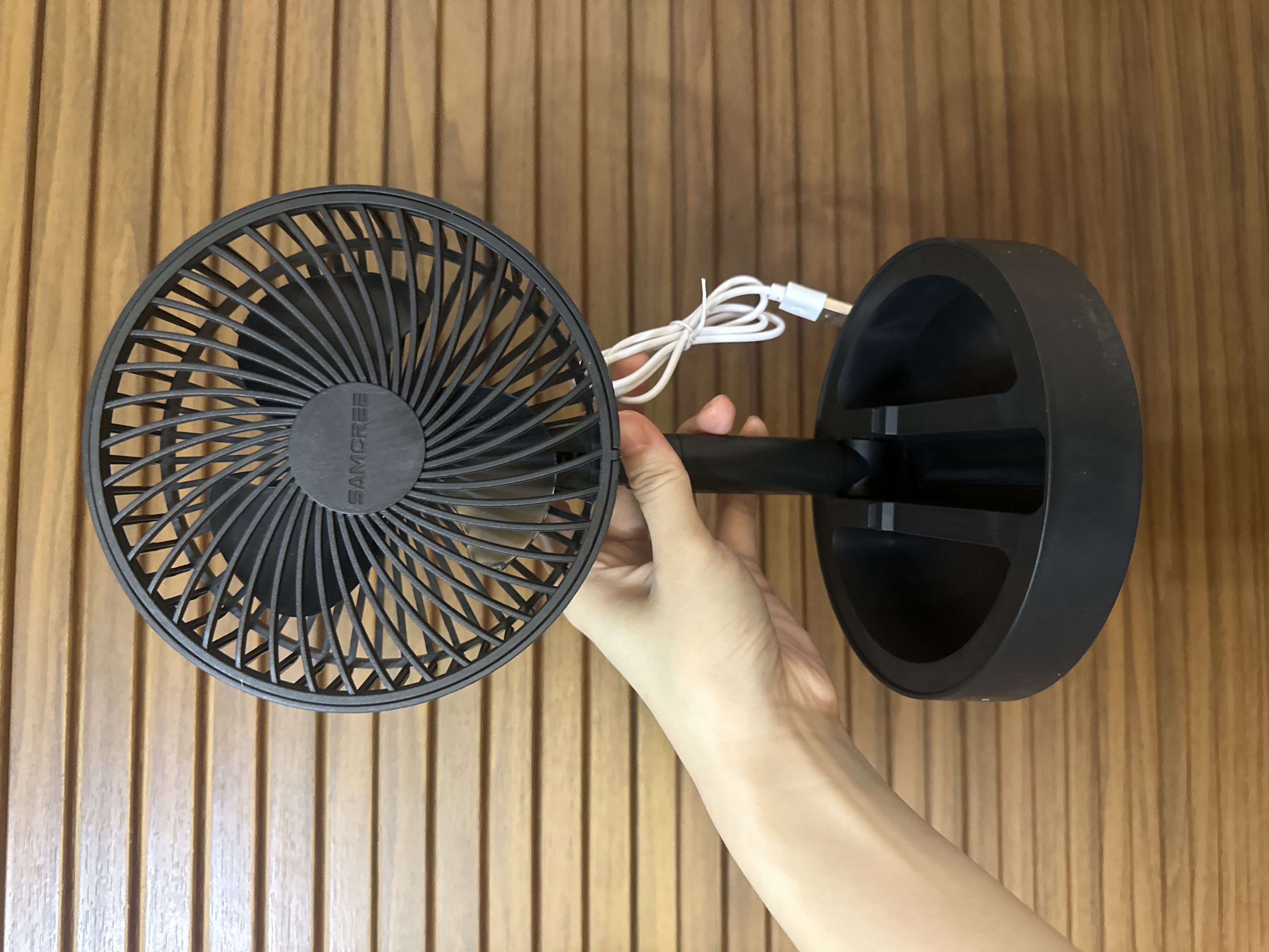 电风扇家用桌面风扇新款折叠伸缩台扇USB小风扇便携学生宿舍制冷轻音风扇 【直插款】-黑色绿色随机发（无开关无档位）A 实拍图