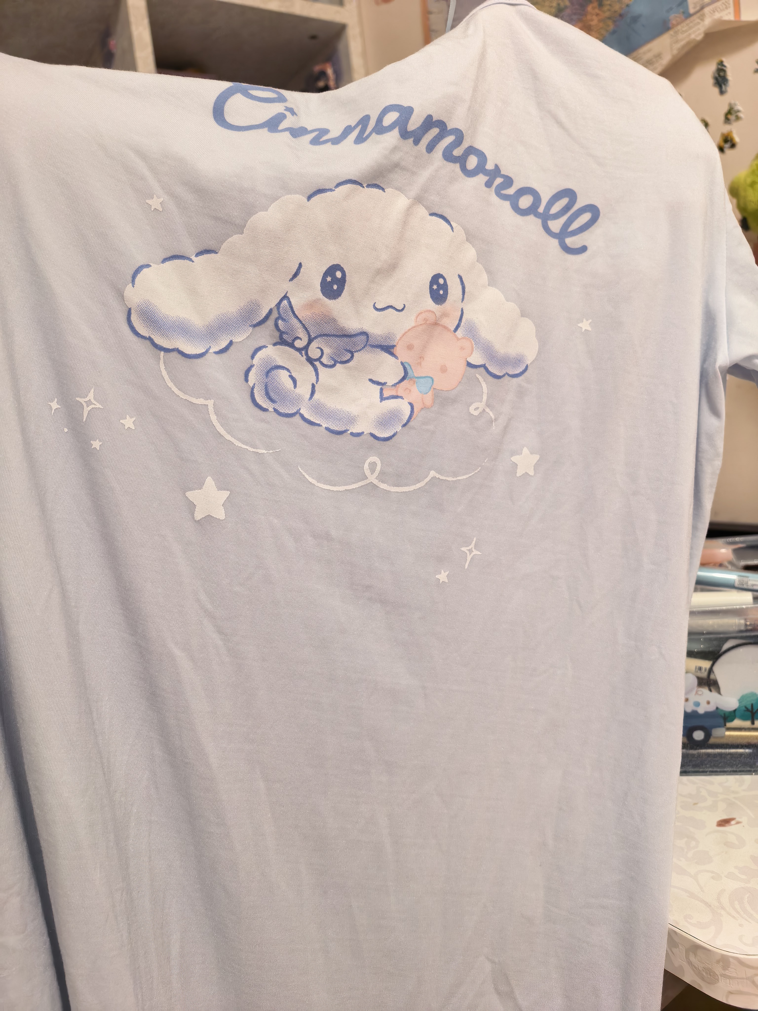 Hello Kitty女童睡裙儿童莫代尔睡衣夏薄女孩裙子宝宝家居服0102蓝160cm 实拍图