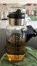 【送杯套】大容量加厚玻璃杯子便携杯茶水分离带杯套泡茶水杯 透明 1000ml吨吨桶 1只装 实拍图