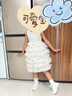 富罗迷女童连衣裙夏季甜美无袖公主裙小女孩生日演出礼服裙 白色  150  实拍图