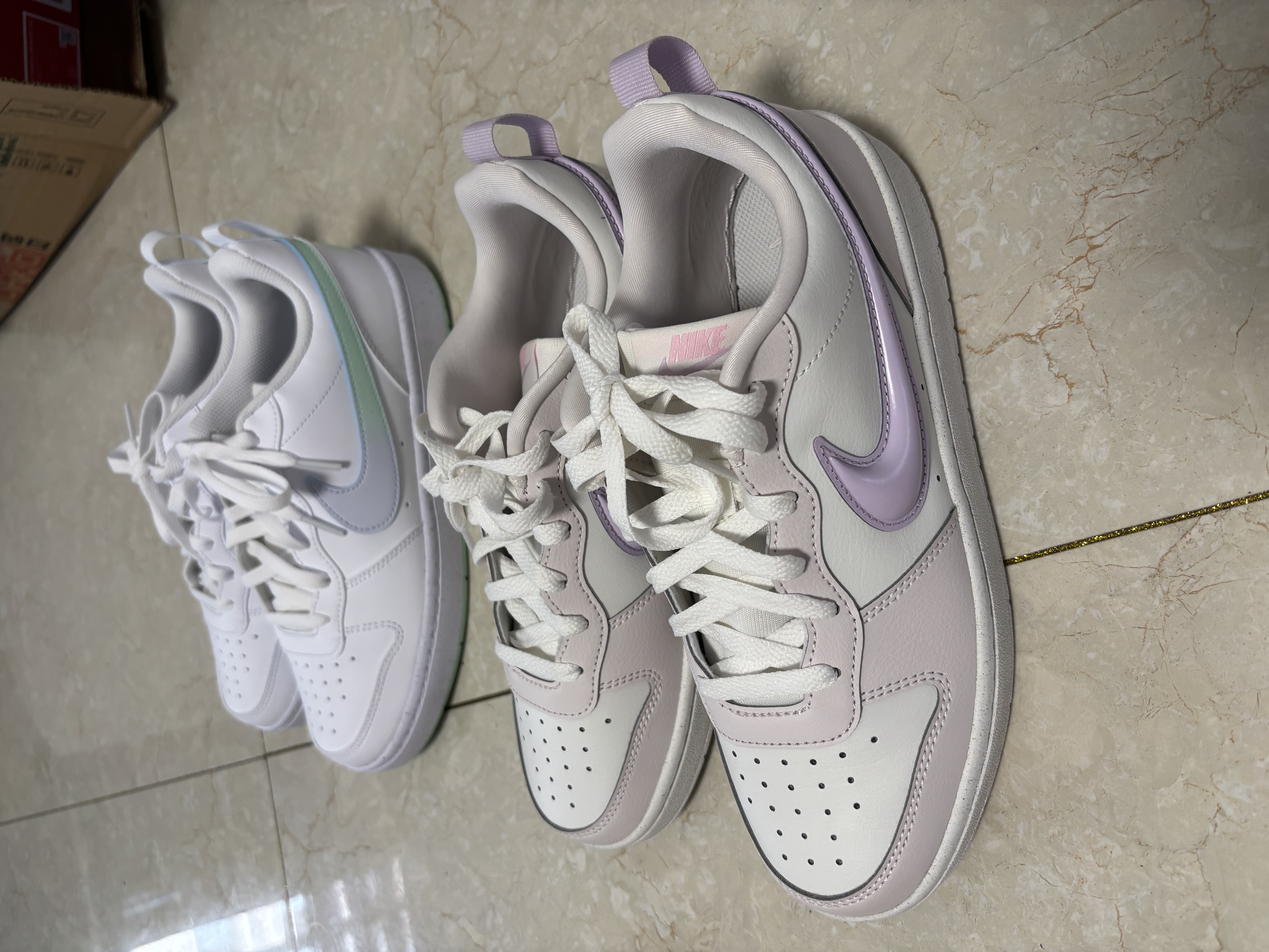 耐克女子休闲鞋COURT BOROUGH (GS)高中生运动鞋IQ9796-151白紫40 实拍图