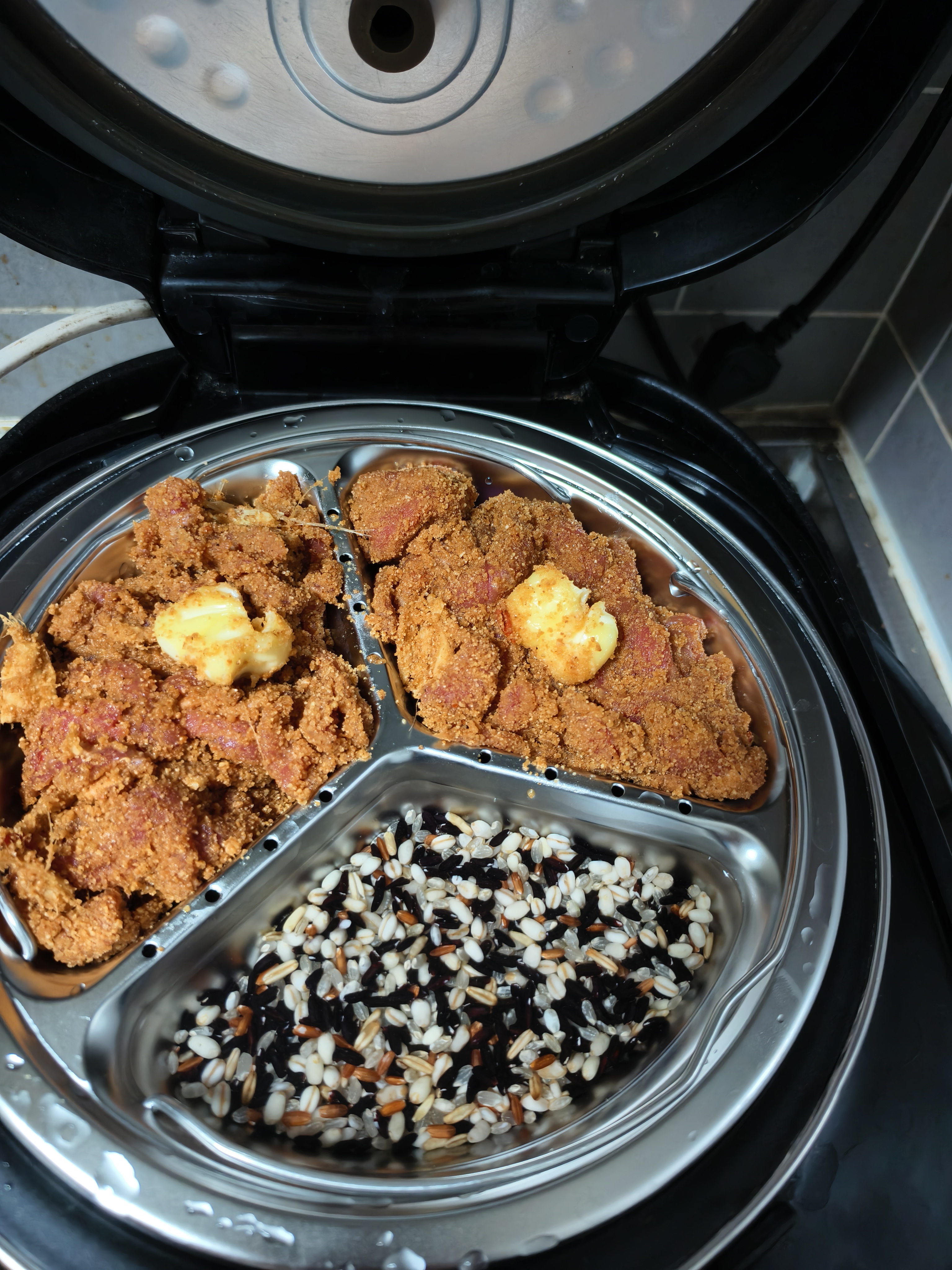 维艾（Newair）食品级304不锈钢三格蒸盘电饭锅内分格婴儿宝宝辅食一锅蒸餐盘笼 实拍图