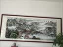 墨绰宝地福居山水画靠山图客厅装饰画办公室挂画沙发背景墙画茶室壁画 宝地福居A1 195*85cm(实木边框+宣纸锦绫装裱+有机玻璃) 实拍图