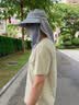 俞兆林遮阳帽防晒帽男女夏季户外大檐帽太阳帽护颈面罩男士帽子 浅灰  实拍图