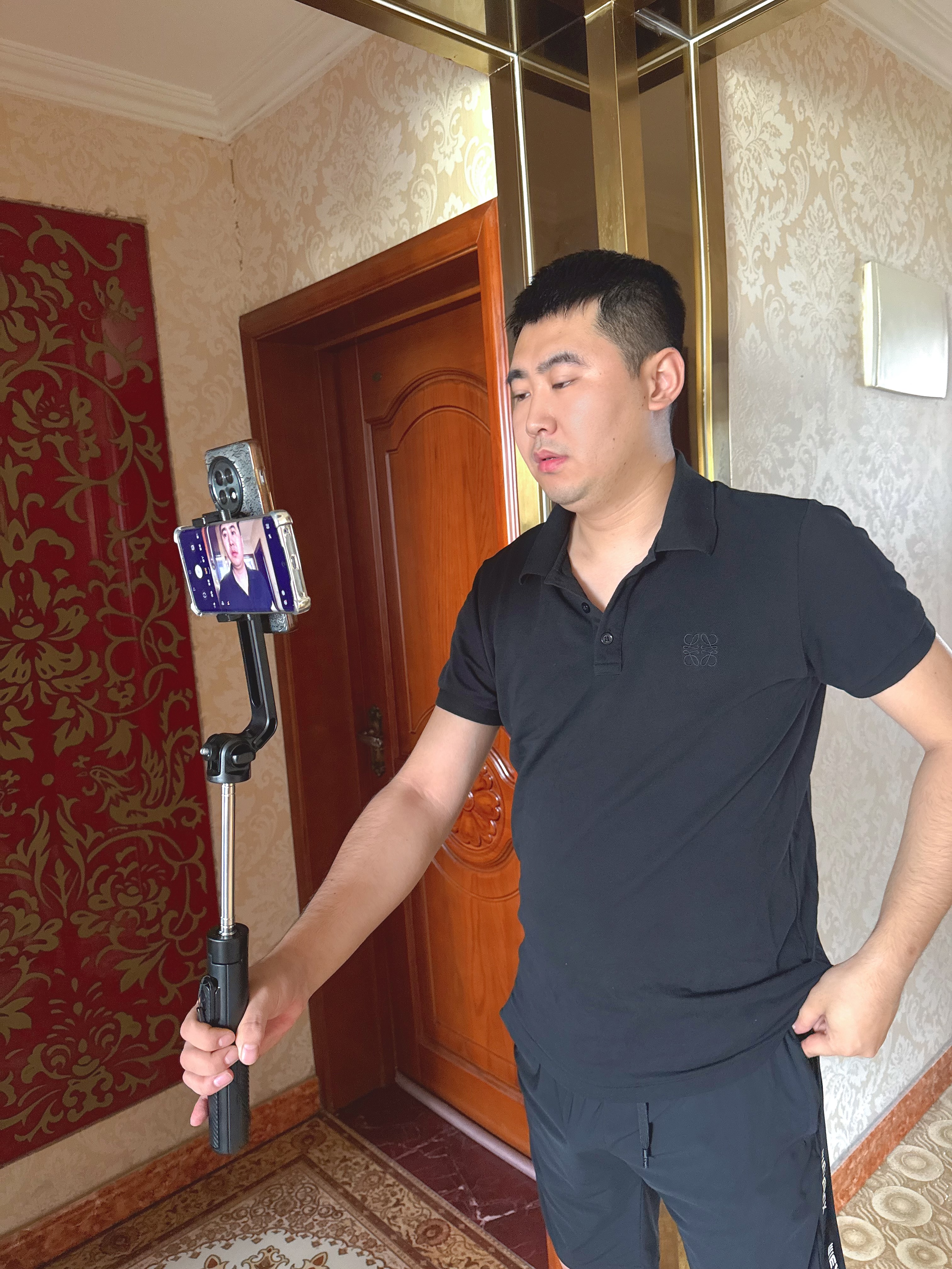 小天手机提词器支架直播专用三脚架便携式自拍杆落地户外自拍神器手持通用架子vlog拍摄手机架 实拍图