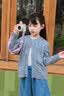 纳维凯尔（Navigare）儿童毛衣女童针织开衫学院风休闲外套秋季衣服新麻花开衫灰色130 实拍图