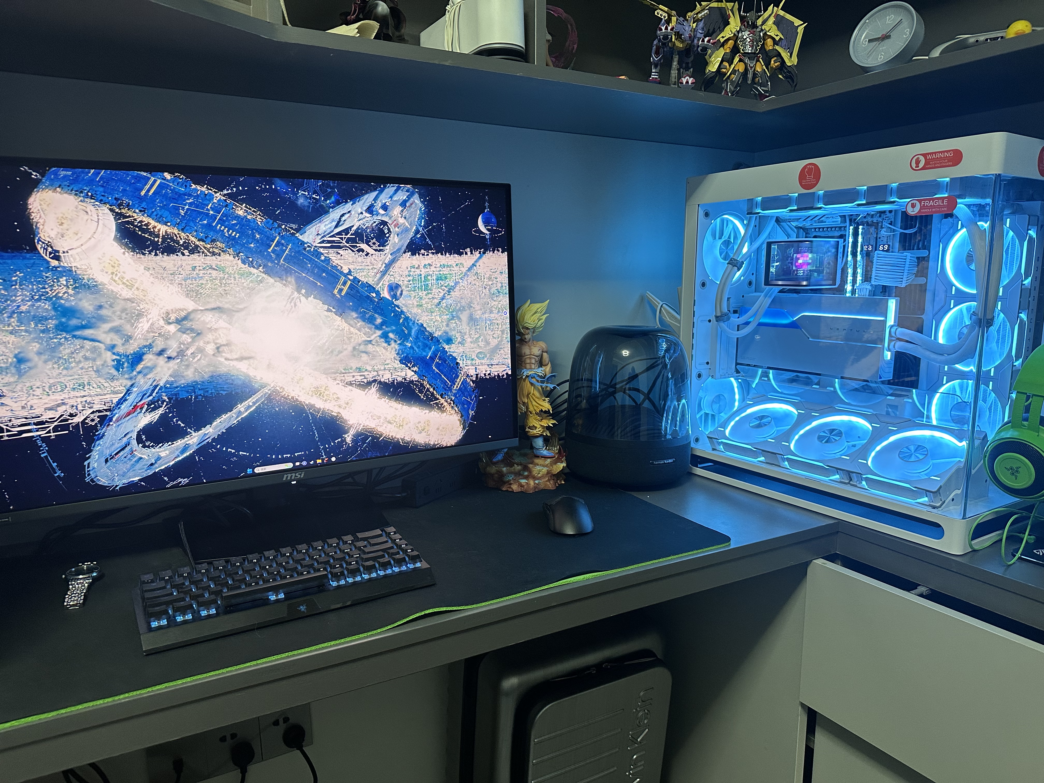 追风者（PHANTEKS）D30积木正叶120mm机箱水冷排ARGB散热PWM温控风扇(30mm厚/7叶高风压/无线材拼接/三联包/白色) 实拍图