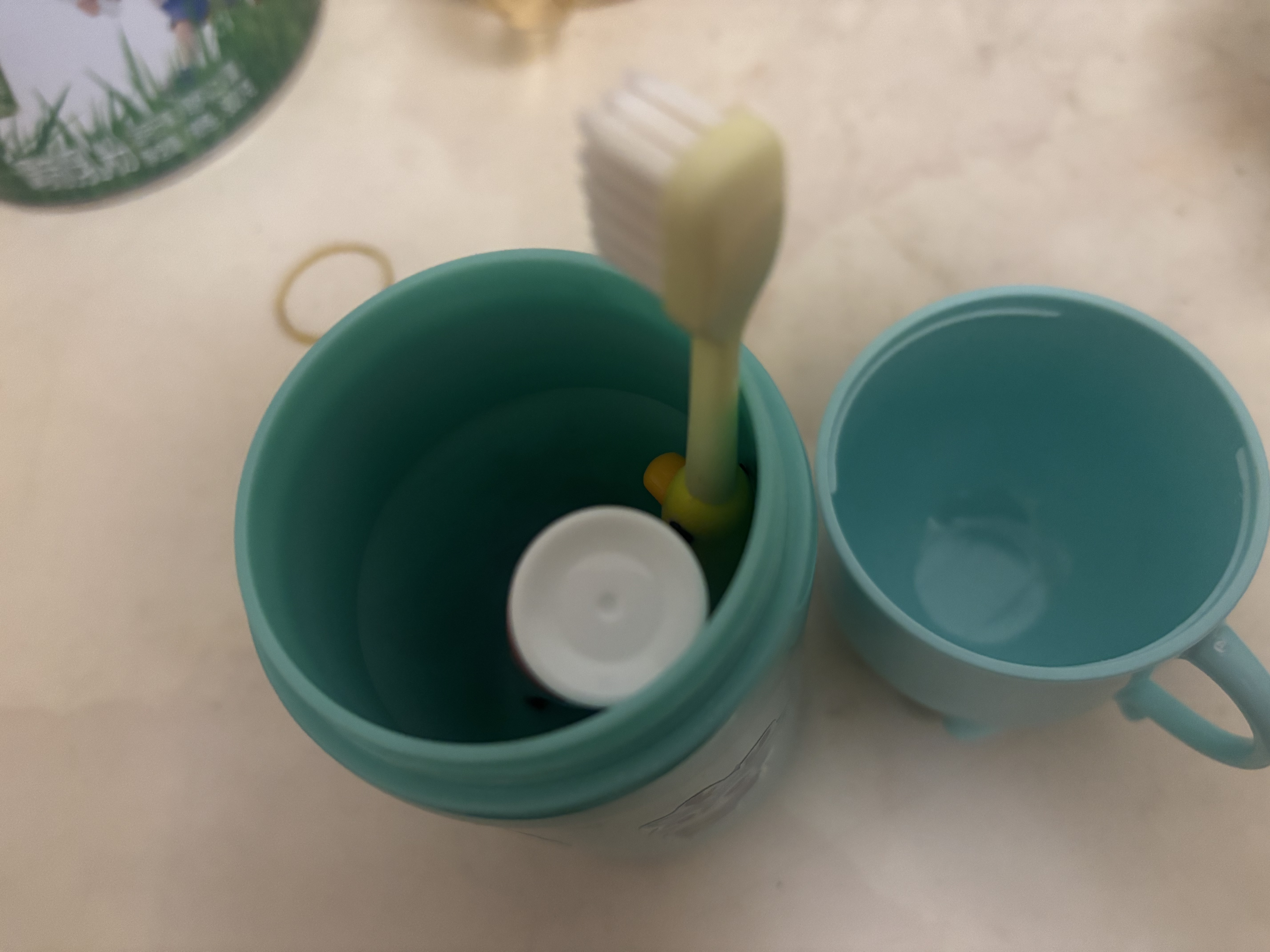 易旅儿童洗漱杯套装漱口刷牙杯牙膏牙刷可爱卡通【内含儿童牙刷牙膏】 实拍图
