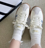adidas「T头鞋」VL COURT 2.0复古休闲板鞋德训鞋阿迪达斯轻运动   汉玉白/蓝色/金色 (推荐女生买小半码)   37 实拍图