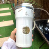 百事保温杯咖啡杯316L不锈钢水杯高颜值便携车载杯子米白620ML 实拍图