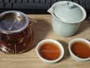 雅集玻璃公道杯带不锈钢过滤茶漏网套装木把荷花金银烧分茶器360ml 实拍图