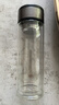 双层隔热玻璃杯耐高温水杯玻璃杯子双层高硼硅玻璃杯旅行装备 钢本色350ml 实拍图