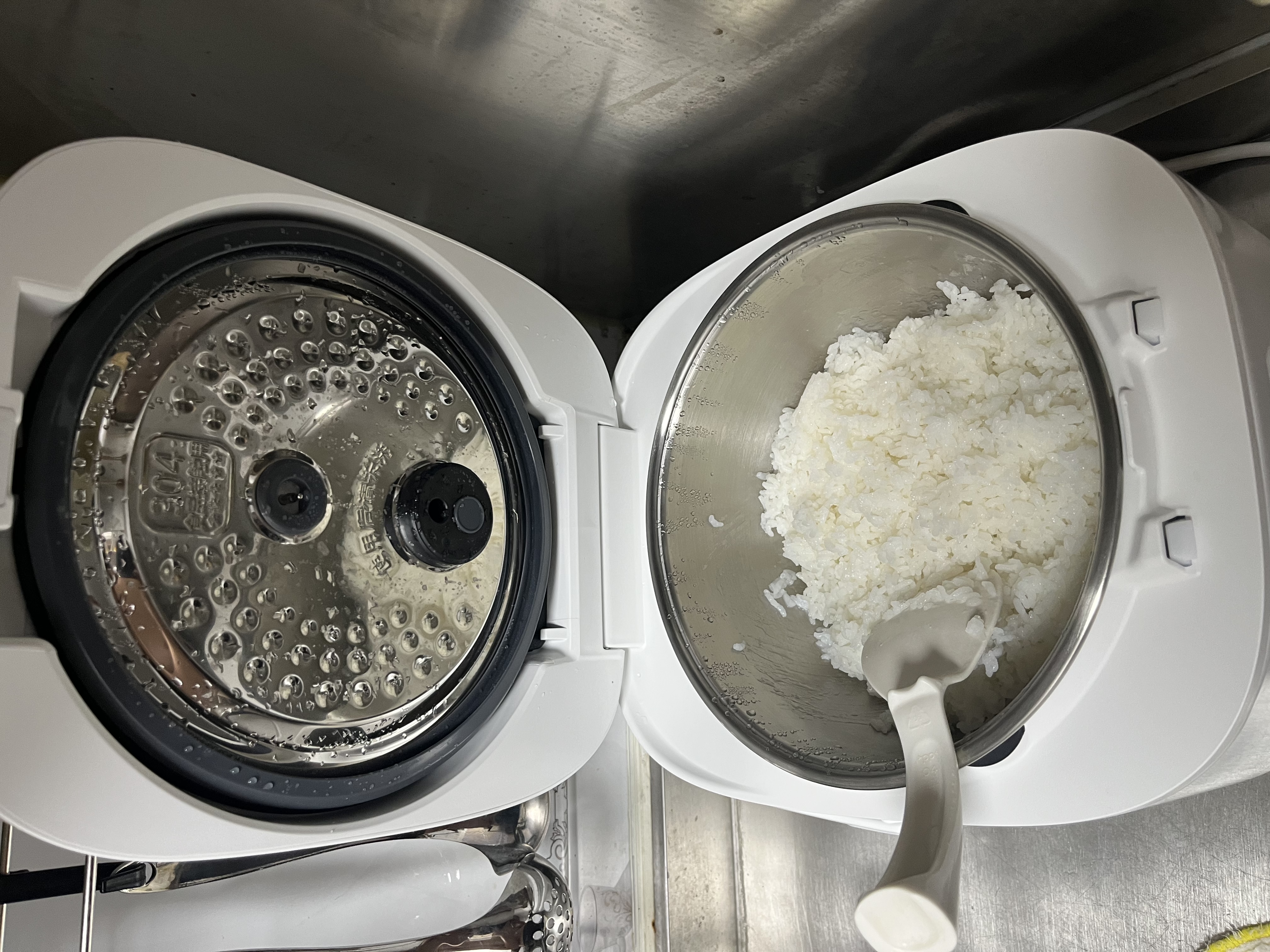 东芝（TOSHIBA）【旗舰爆款】白珍珠0涂层电饭煲4-5人无涂层不沾316L不锈钢内胆家用电饭锅低糖4升RC-15HOVC(W) 实拍图