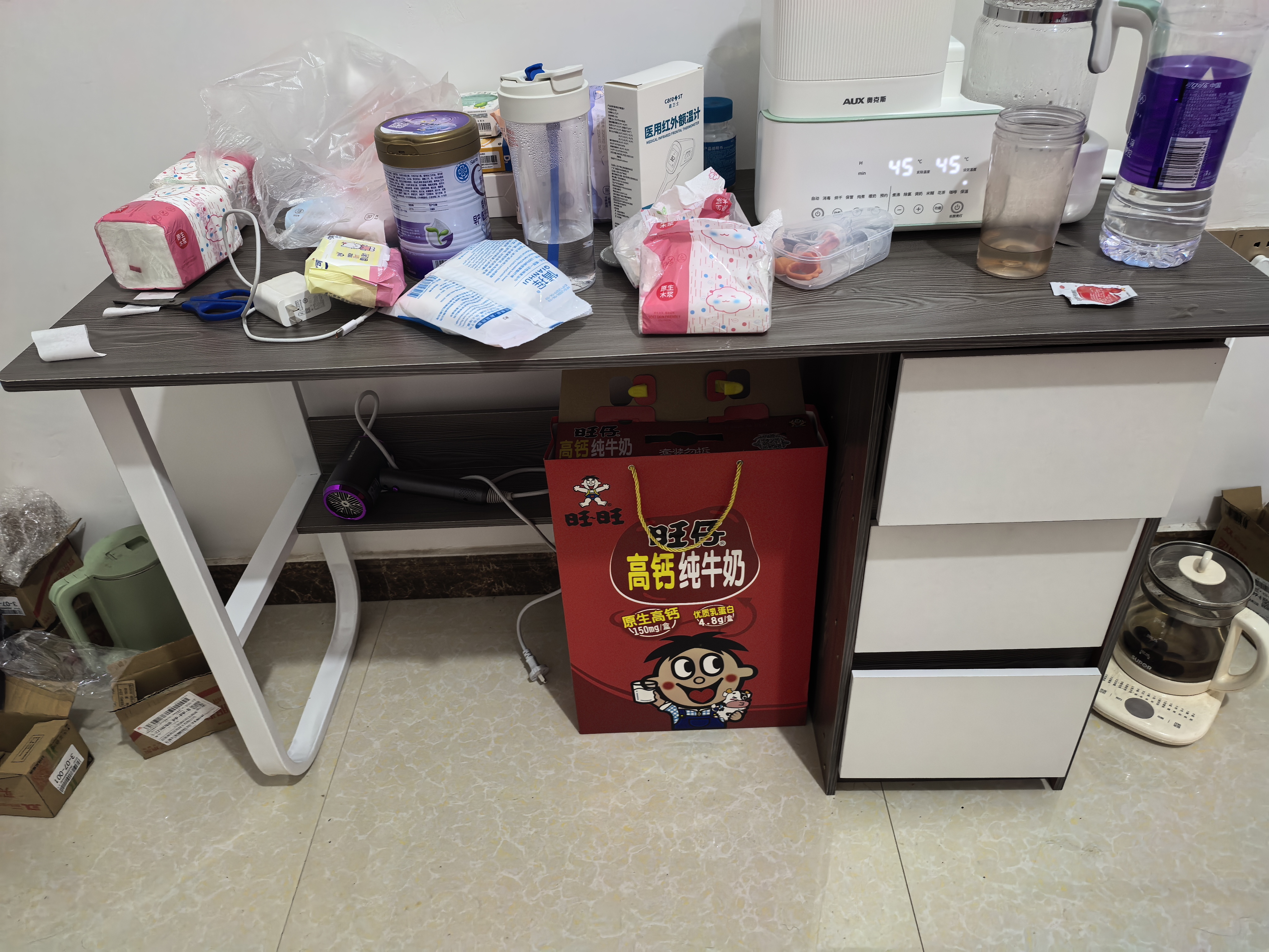 木匠印记电脑桌书架一体桌台式电脑桌储物书桌办公桌学生桌写字桌学习桌 亏本冲量【加粗钢架】莫兰迪灰色 120cm 实拍图