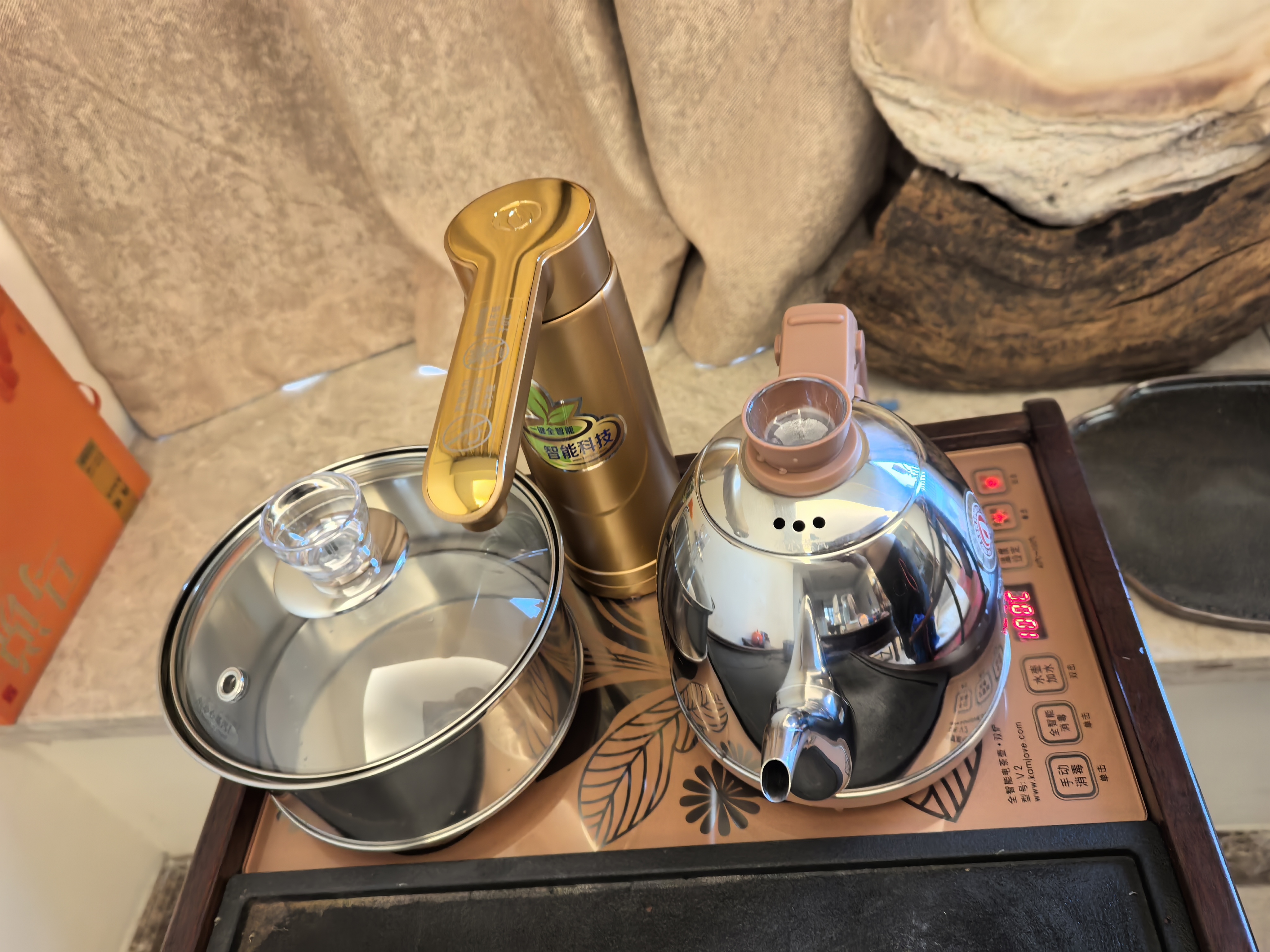 金灶（KAMJOVE）自动上水烧水壶电热水壶 茶具电茶炉保温恒温0.9L电茶盘 全智能电茶炉烧水壶V2 20*37 实拍图