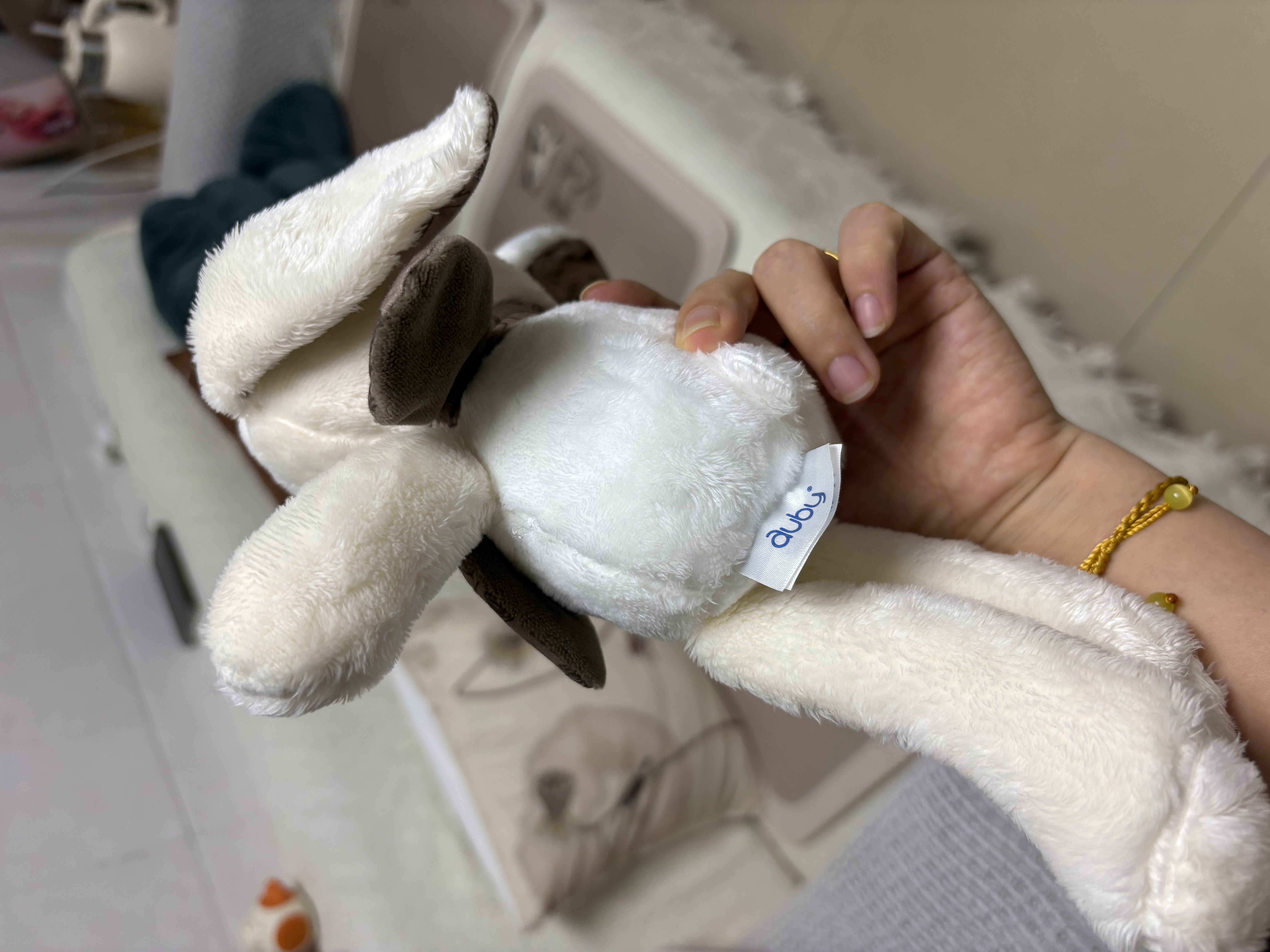 澳贝（auby）婴幼儿毛绒玩具兔子花伴玩偶毛绒手偶安抚哄睡陪伴宝宝新生儿礼物 实拍图