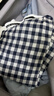 MUJI[自营限定款]男士无侧缝 双层纱织睡衣 纯棉家居服 藏青色格纹 M 实拍图