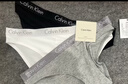 Calvin Klein内衣女士三条提花腰边ck棉质微弹性感三角内裤女 MP1-太空黑/椰青灰/月光白 3条 XS 实拍图
