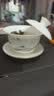 金镶玉盖碗功夫茶具泡茶碗手抓壶描金羊脂玉瓷 山水白瓷描金盖碗 实拍图