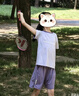 左西女童运动套装2026新款儿童凉感防晒休闲透气短袖短裤 紫色 140 实拍图