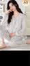 婧麒（JOYNCLEON）月子服夏薄款竹棉孕妇睡衣产后哺乳待产胸垫家居服 蓝L Jyz157092 实拍图