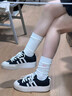 adidas NIZZA PLATFORM厚底增高运动帆布鞋女阿迪达斯三叶草 一号黑/白   35.5 实拍图