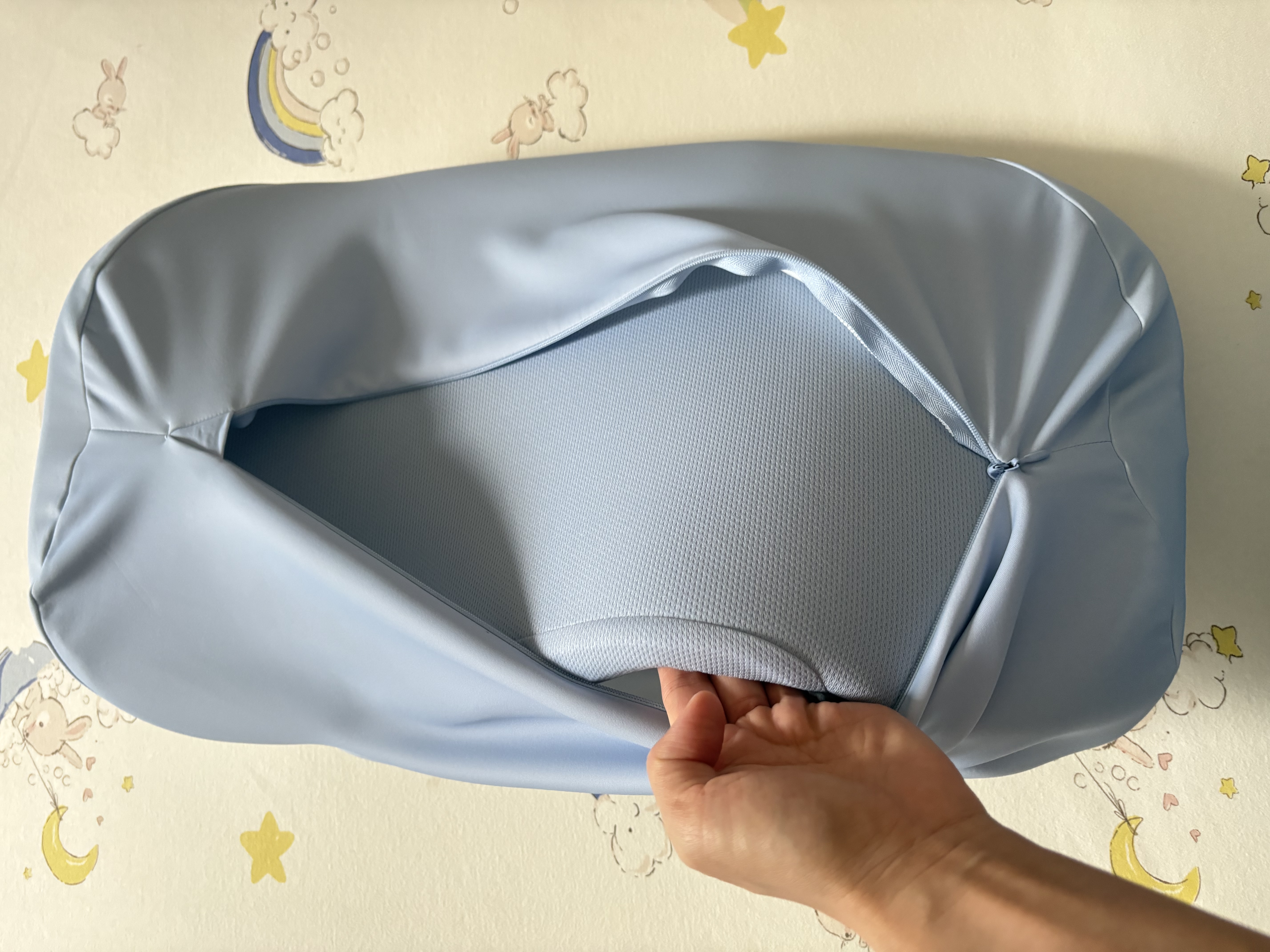 babycare儿童枕头婴儿枕宝宝枕护脊枕成长深睡枕-柔雾蓝60*30CM 实拍图