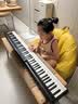 特伦斯电子琴88键折叠琴成人儿童初学电钢键盘教学乐器V10便携钢琴 V10SE典雅黑（无延音踏板）+原装琴包 实拍图
