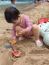 迪士尼儿童沙滩鞋宝宝防滑浮潜袜男女童游泳涉水鞋D95906艾莎公主粉S 实拍图
