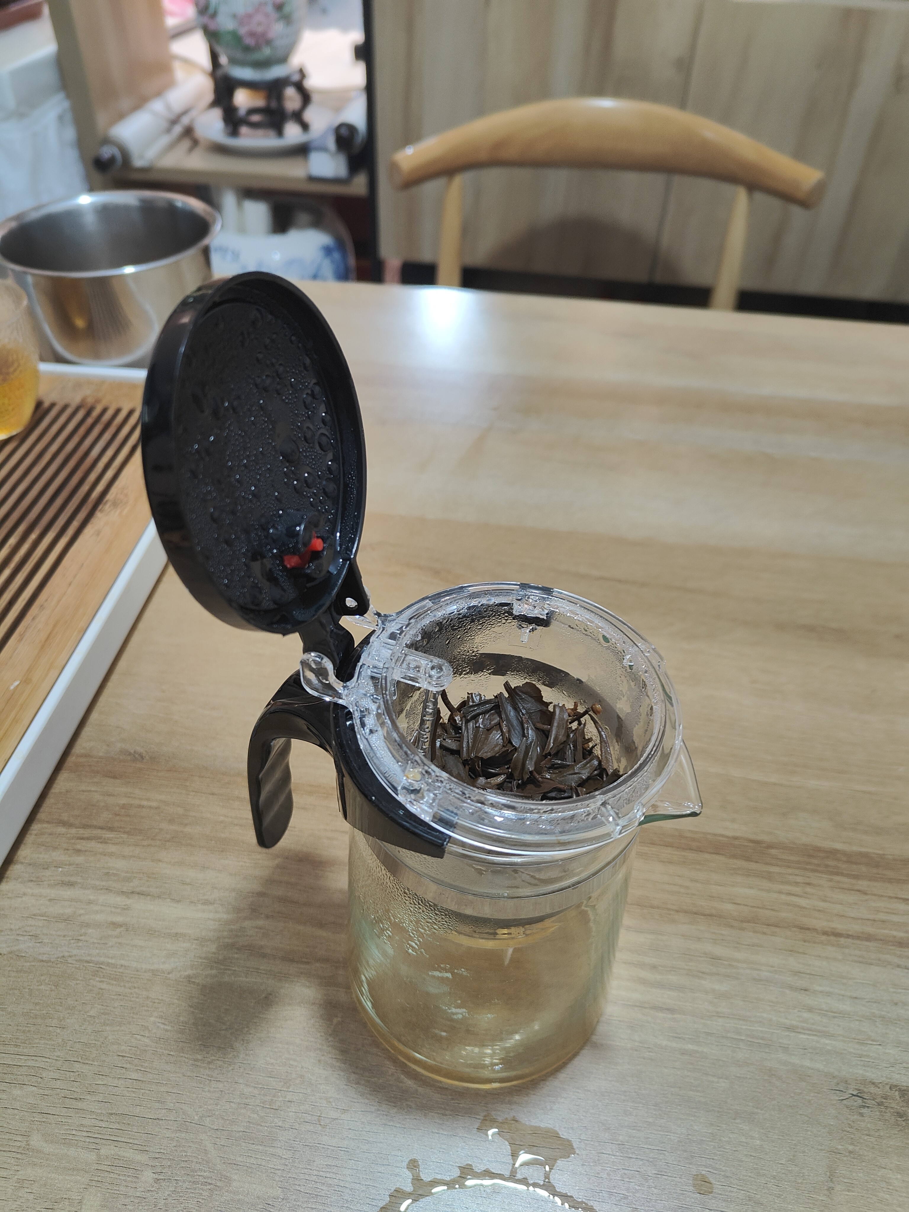 飘逸壶泡茶壶耐热高温玻璃沏茶过滤内胆冲茶器家用茶具套装 飘逸杯500mL1个 实拍图