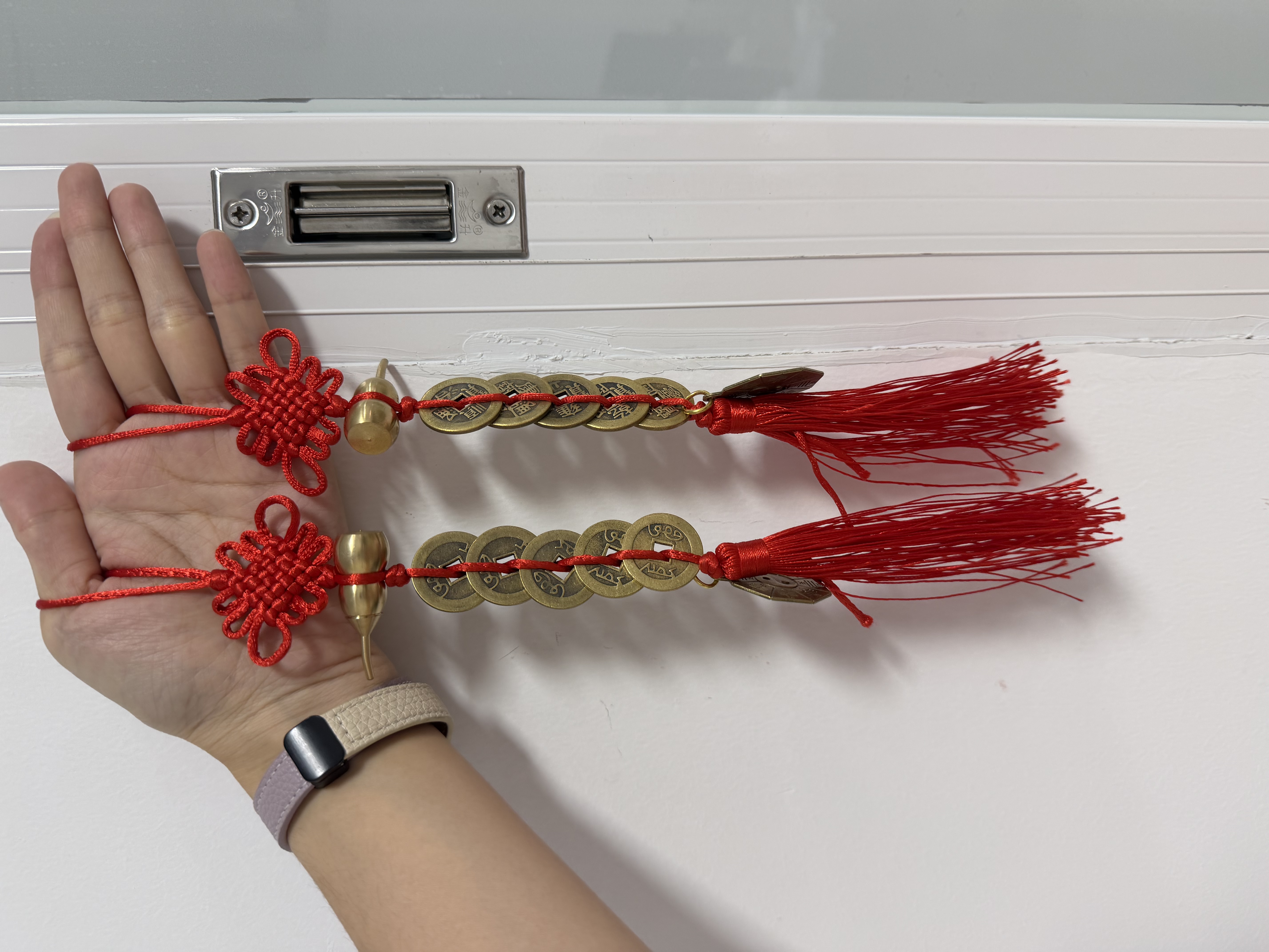 缤越铜葫芦五帝钱挂件开口铜葫芦真品福禄八卦牌入户门对门摆件 2串 实拍图