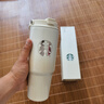 星巴克（Starbucks）杯子 经典系列保温吸管杯 高颜值大容量随行水杯生日礼物礼物 渐变款不锈钢双饮口提手杯820ml 实拍图