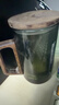 雅集加厚耐热玻璃杯月牙茶隔豪大容量男士办公豪饮杯800ml烟灰木盖款 实拍图